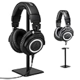ATH-M50x Professional Studio Monitor Headphones, Black. Bundled with Turnstile Audio Desktop Headphone Stand with Anti-Skid Silicone Base