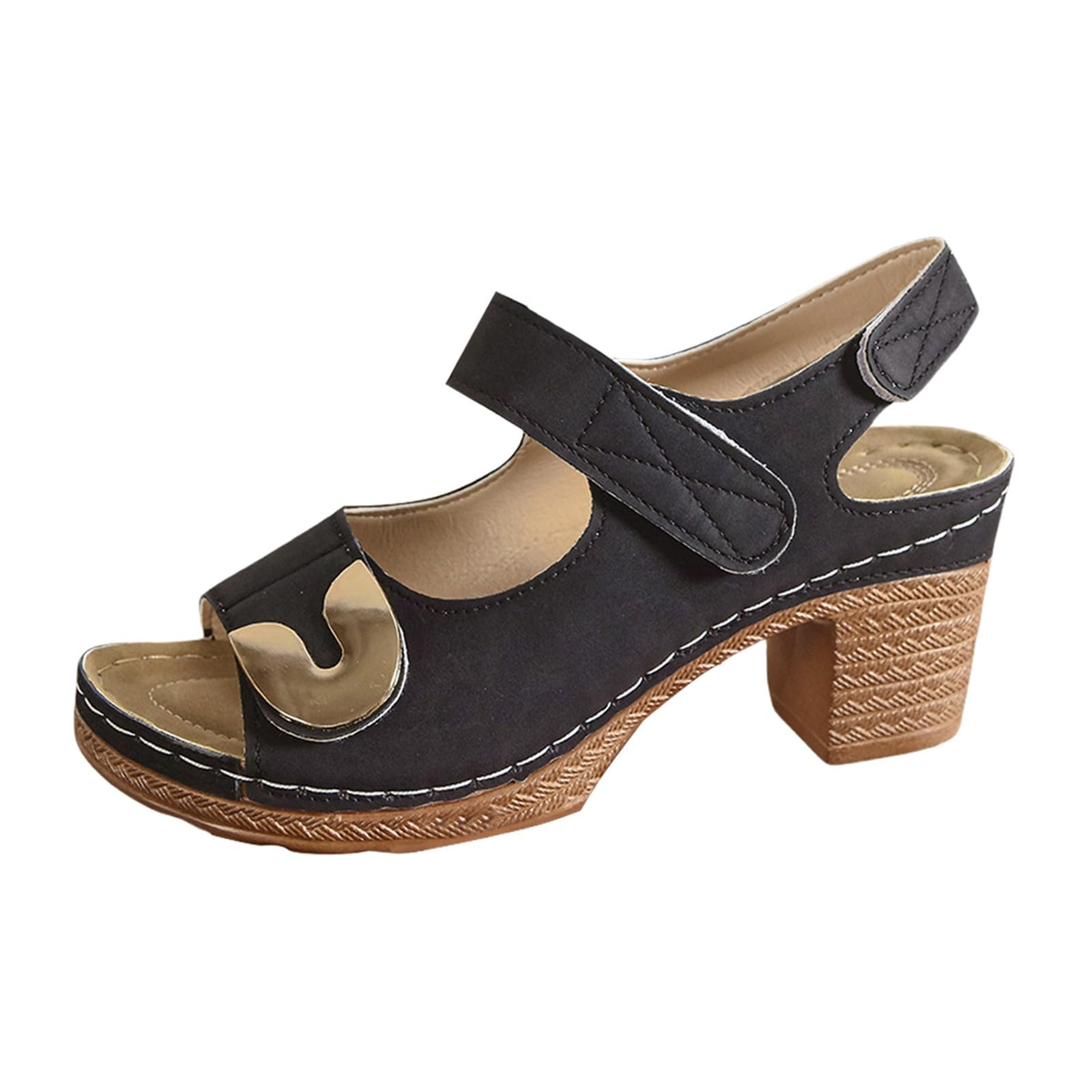 Sandali Donna con Zeppa Estive Plateau Eleganti Sandali estivi casual da donna 2025 comodi in tinta unita con tacco grosso cinturini regolabili Bassi Gioiello Scarpe da Mare