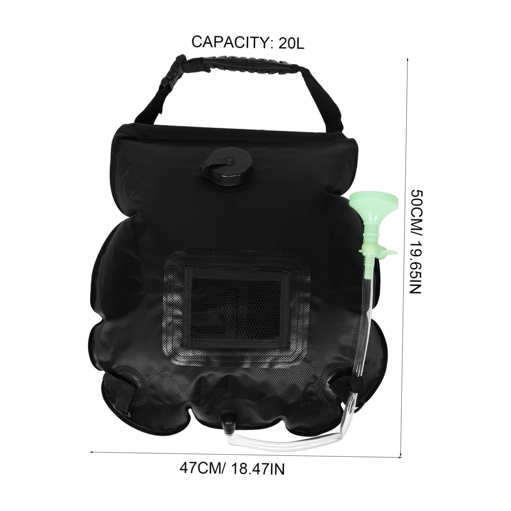 balacoo 20l Solar Heated Camping Shower Bag Lightweight Foldable Removable Hose Switchable Shower Head for Outdoor Activities