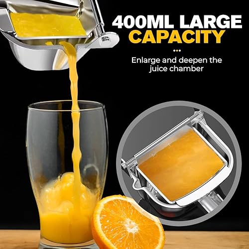 Miniatura 4 de Exprimidor manual de jugo, exprimidor manual de cítricos, exprimidor de jugo de frutas frescas de aleación de aluminio resistente, exprimidor de
