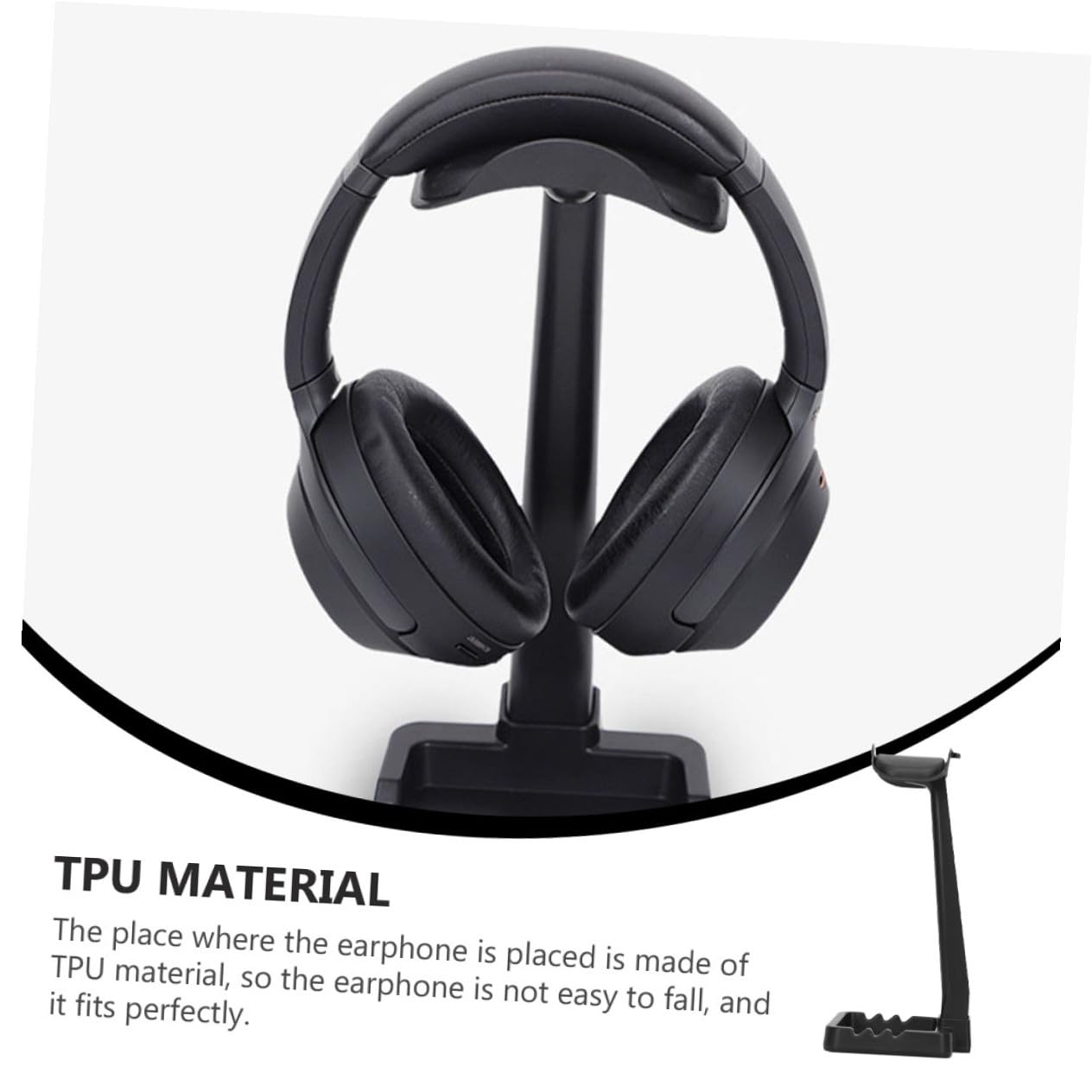 Toyvian Supporto Cuffie da Scrivania Nero, Organizer Headset in Abs e Tpu | Poggia Cuffie per Desk e Computer Desk, 3kg, Anti-slip, Non Si Deforma e Non Si Rompe