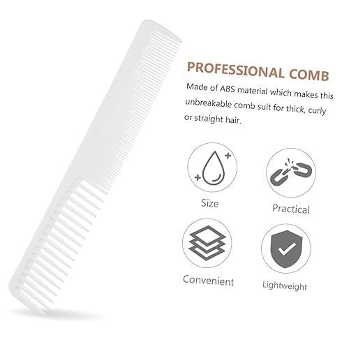 Vista 4 de Peine de dientes finos y dientes anchos, peine profesional para corte de pelo, peine de corte de peluquería especial antiestático peine de peluquería