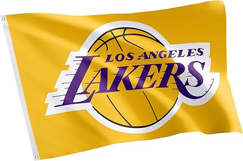 Desert Cactus Bandera de Los Angeles Lakers NBA 100% poliéster para interiores y exteriores, 3 x 5 pies, banderas del equipo de la Asociación