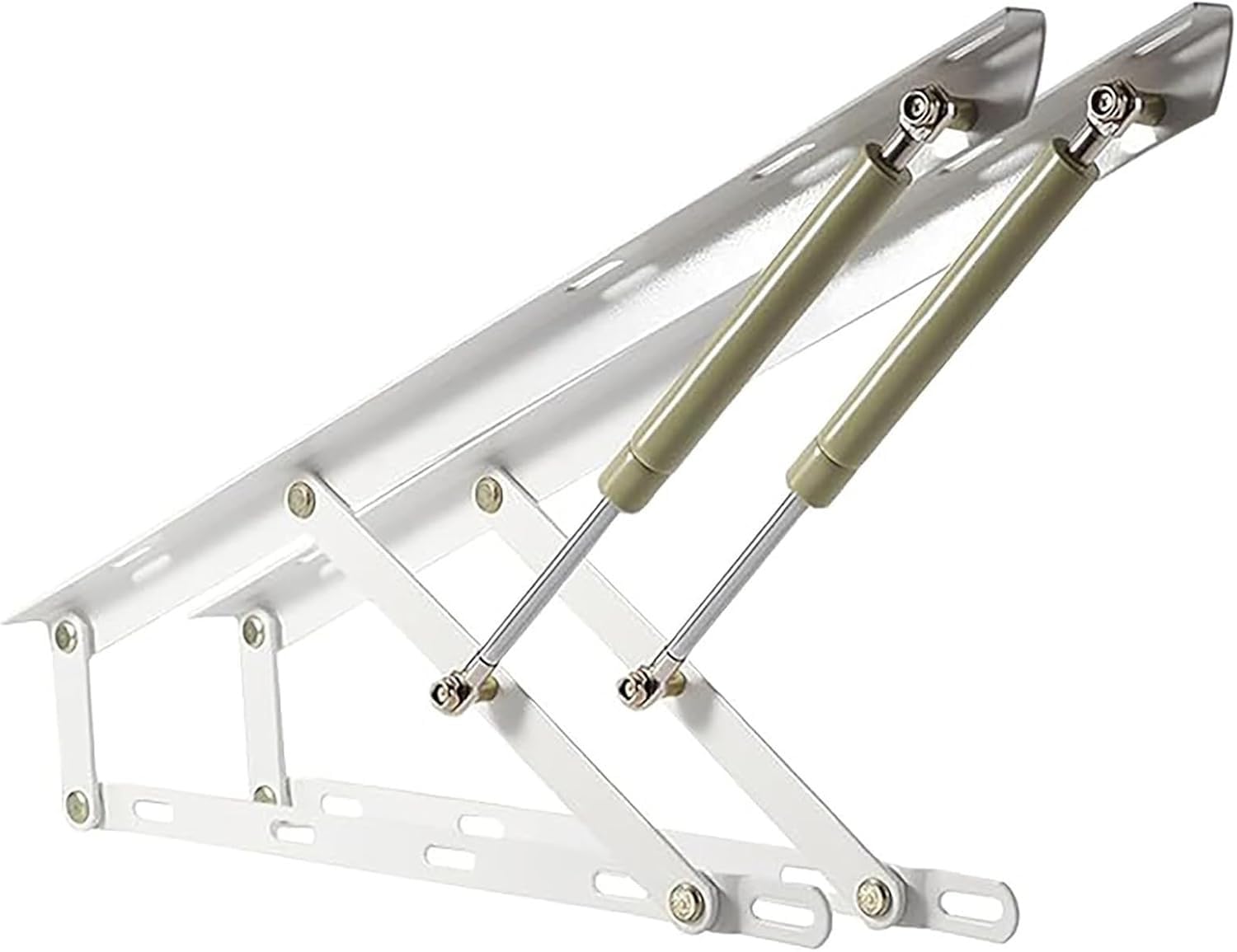 1 Pair Bed Lift Mechanism, Pneumatic Lid Lifters, Heavy Duty Gas Springs Support Hinge, Hydraulic Rod for Tatami Folding Box Sofa Storage Toy(White,1500mm)