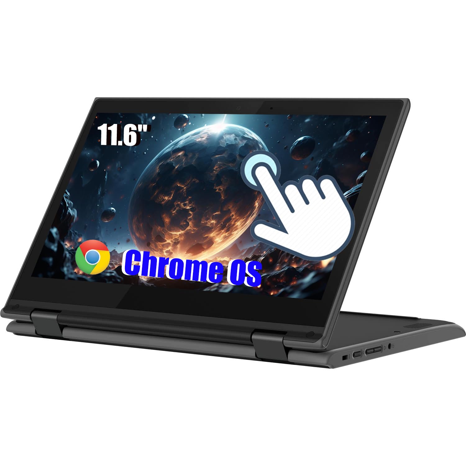 Lenovo Chromebook 300e Ordinateur portable 2 en 1 avec écran tactile Intel Celeron N4020, écran 11,6" (1366 x 768), 4 Go de RAM, 32 Go eMMC, clavier japonais (QWERTY, Chrome OS (reconditionné)