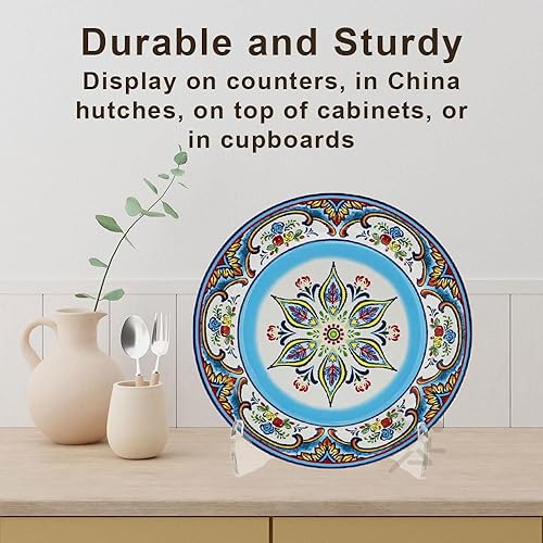 Miniatura 3 de OnFireGuy Soporte de exhibición de platos resistente, caballete acrílico transparente de 9 pulgadas para placas de 10 a 15 pulgadas de diámetro,