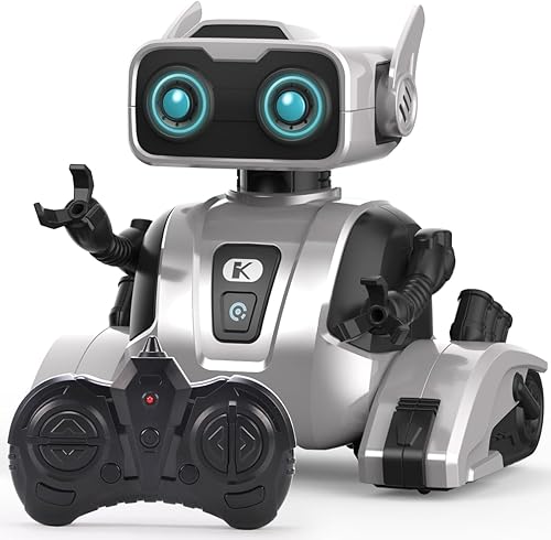 REMOKING Juguete robot, robot de control remoto STEM para niños, robots educativos inteligentes a control remoto con danza, ojos LED, juguetes de