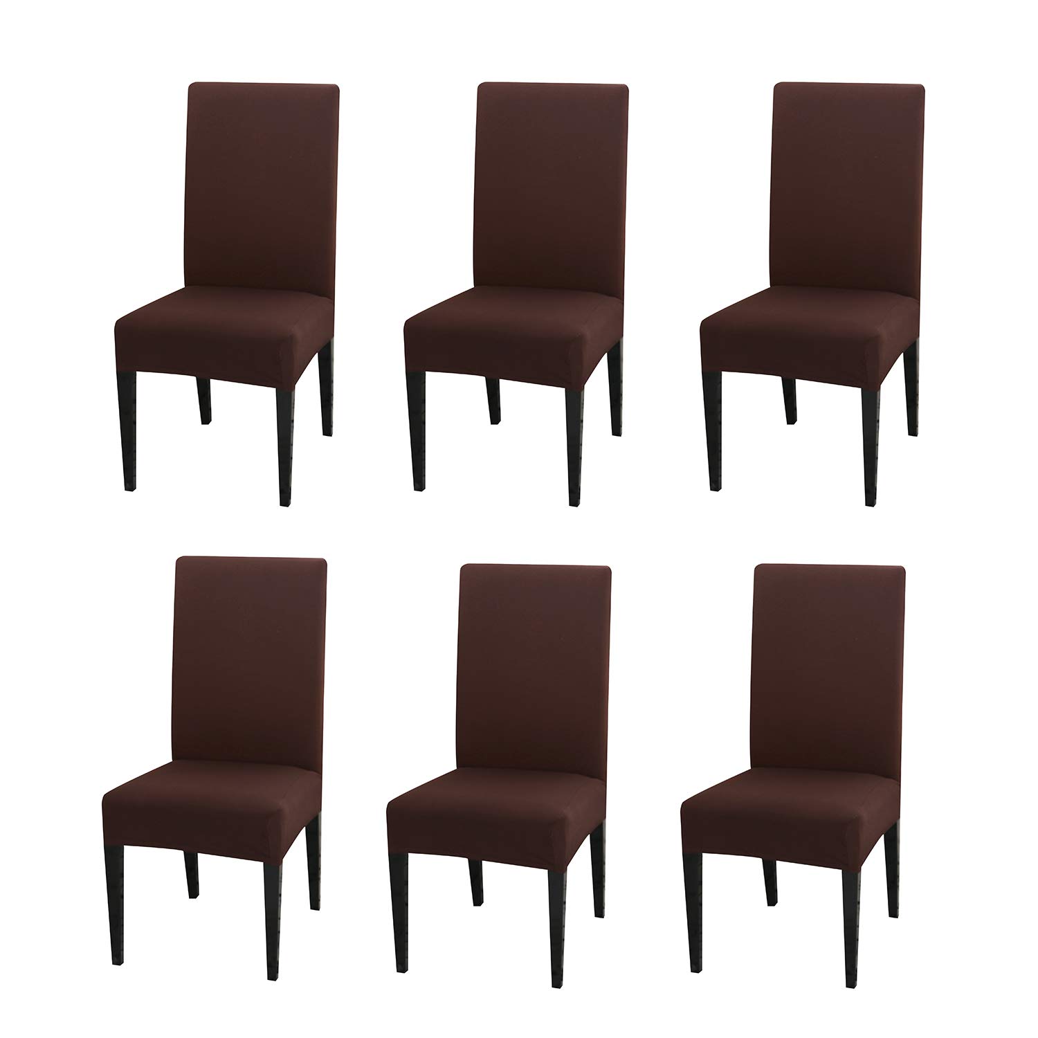 PETCUTE Housse de Chaise 6 Pièces, Universel Housse de Chaise Salle À Manger Extensible,Amovible Lavable Protection Chair Cover Epaisse pour Hotel, Restaurant, Banquet,Cuisine