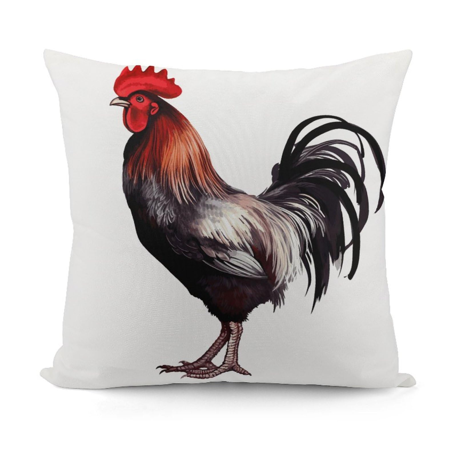FekiLoot Rooster Throw Pillow Cover Cozy Plush Cushion Case Soft Decorative Pillow Cover Square Cushion Covers Modern Pillowcase for Sofa Living Room Couch Bed Home Decor 18x18 Inch
