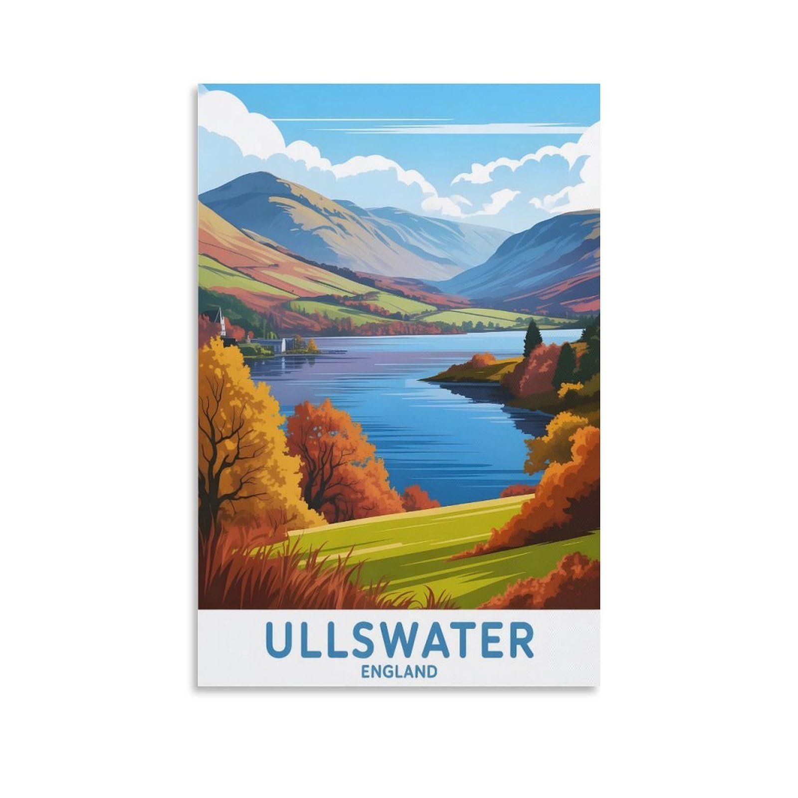 EZMLFA Diamond Painting Art Kits,Ullswater England,5D Diamond Painting Kit for Adults Beginners, DIY Full Round Drill Gem Art Kits for Home Decor 50x60cm
