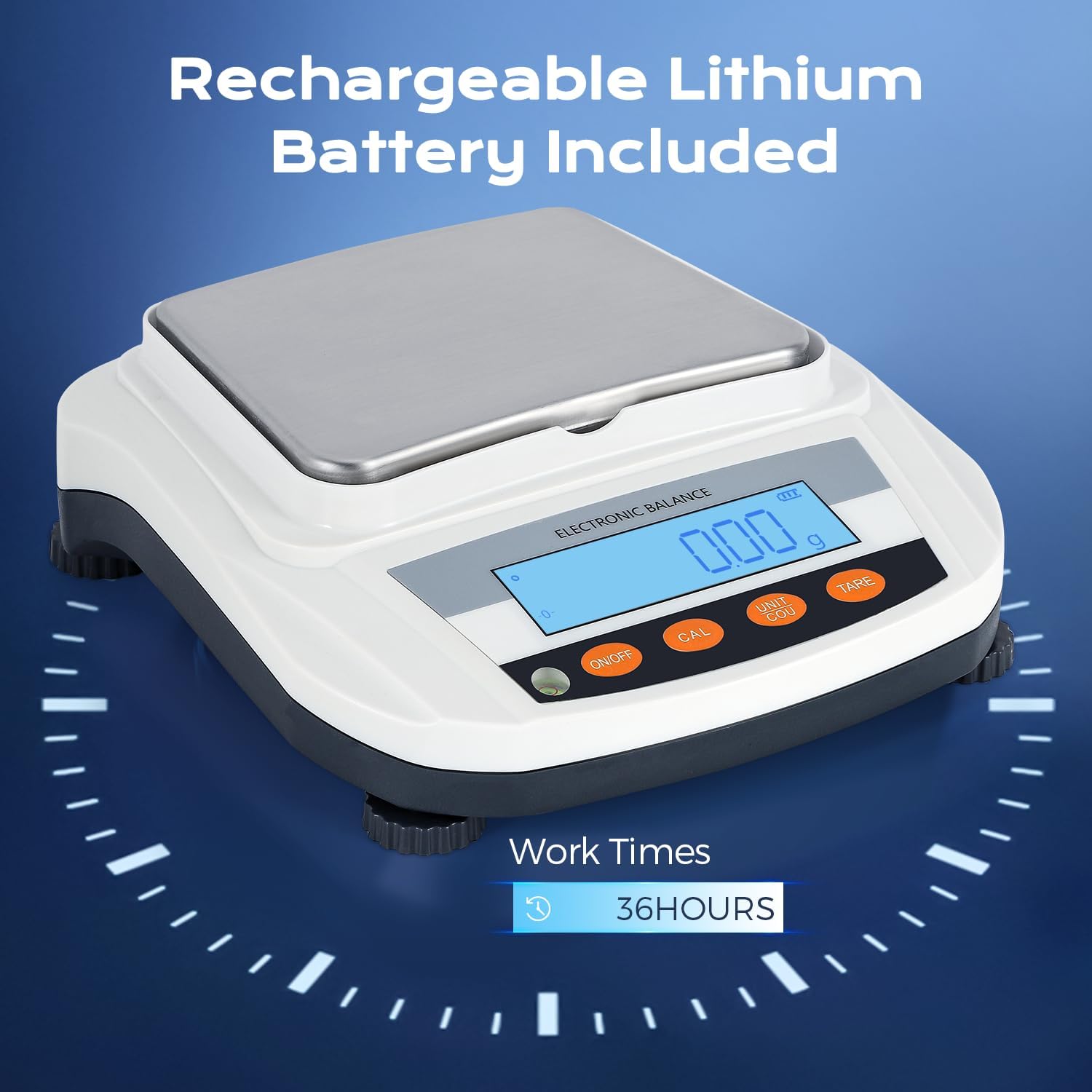 Bonvoisin Analysenwaage 2000g x 0,01g Hochpräzise Laborwaage Edelstahl-Wägeplatte Dualer Betrieb 32H Akku