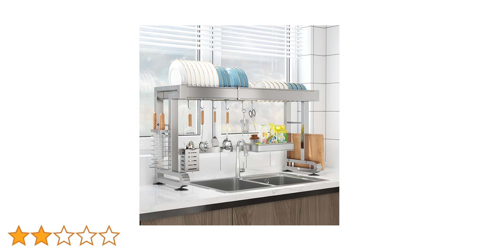 Amazon｜Zilnox 水切りラック シンク上 ステンレス 伸縮 キッチン