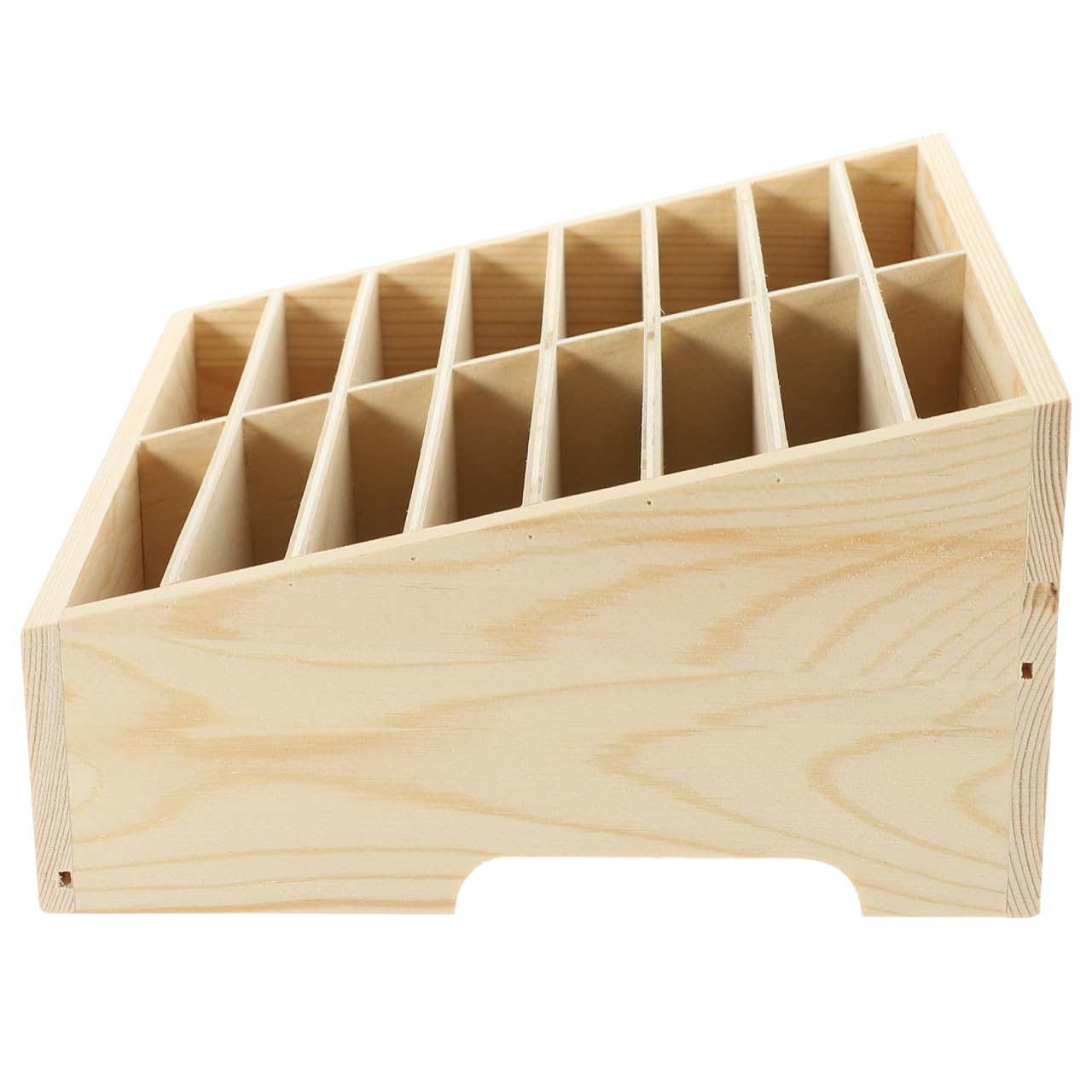 Tofficu Handy-Aufbewahrungsbox mit 16 Fächern – Mehrgitter Holz Organizer für Büro, Klassenzimmer und Schreibtisch zur sicheren Smartphone- und Büroutensilien-Aufbewahrung