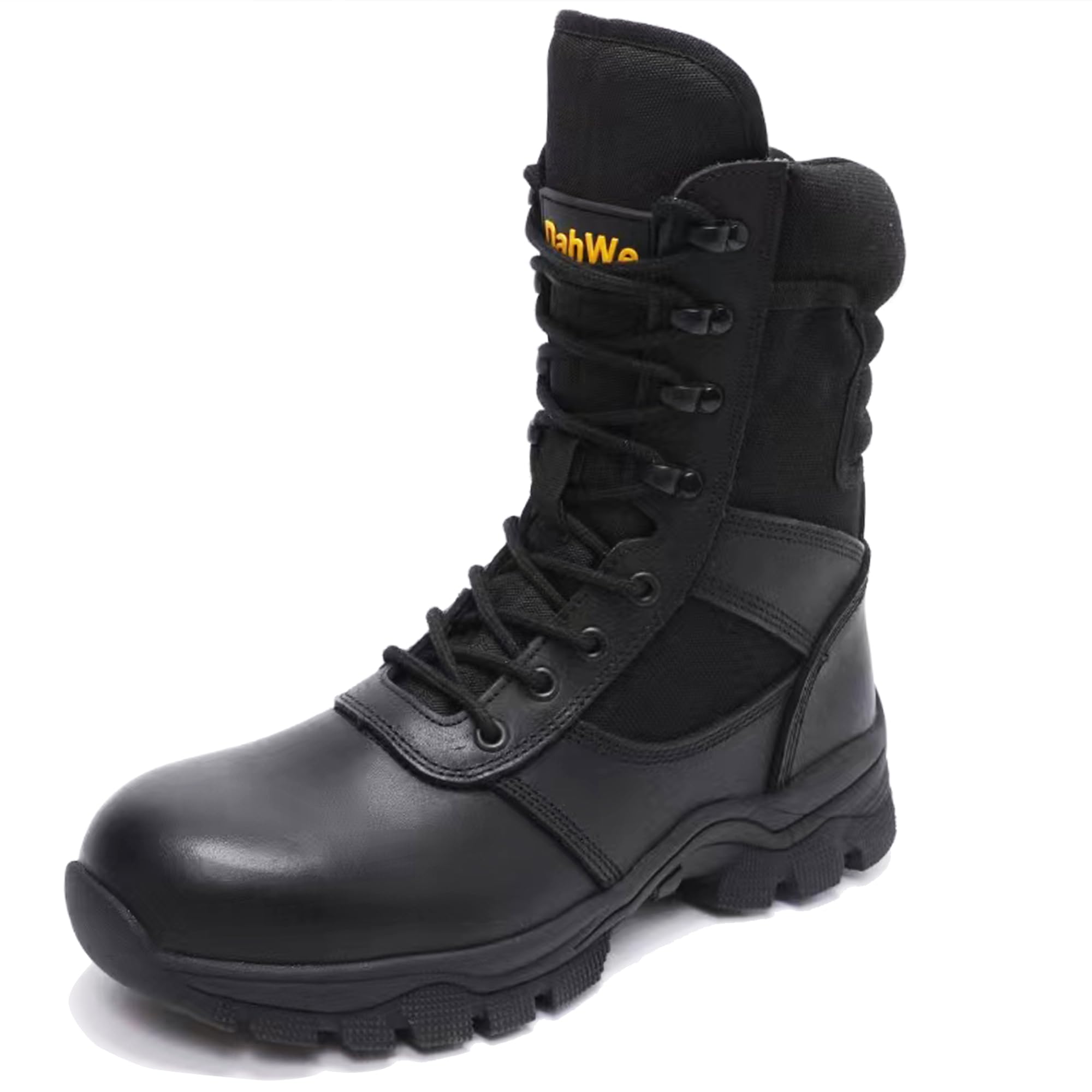 DahWe Steel Toe Boot for Men Side Zipper Puncture Proof Comfortable Indestructible Safety Work Shoes, ASTM F2413-24