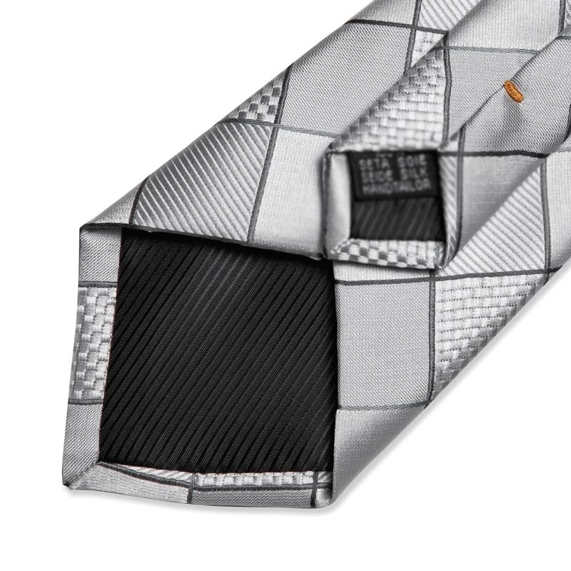 Corbata a cuadros para hombre 8cm formal con accesorios miniatura 4