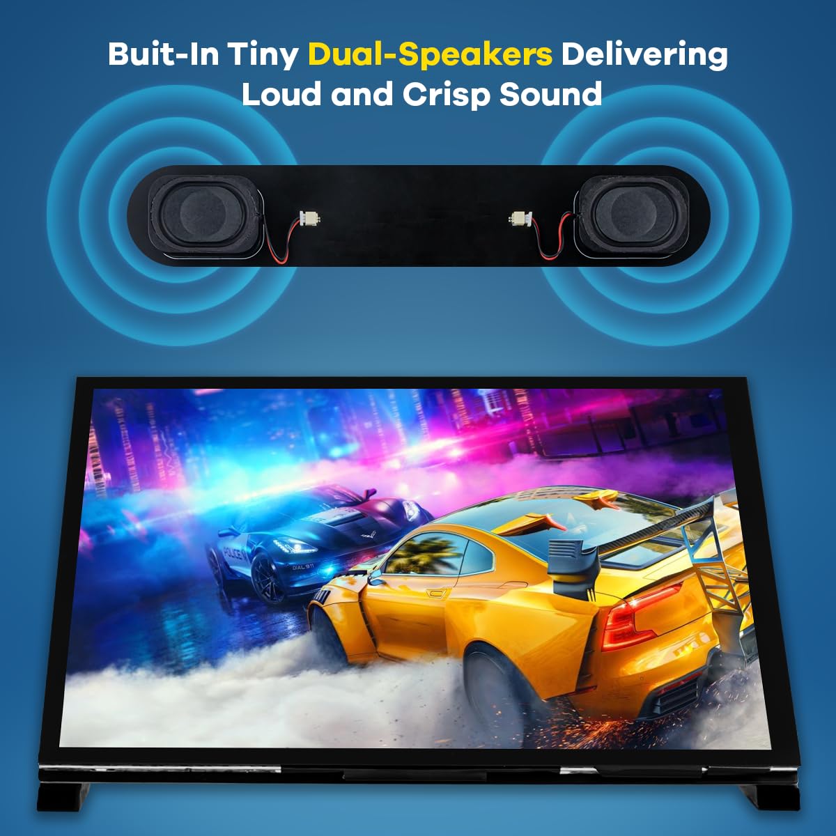 LAFVIN Schermo touch capacitivo IPS 7" HDMI LCD 1024 x 600 compatibile con Raspberry Pi 4 3 2 1 B B+ A+, PC, supporta Windows 10/8.1/8/7
