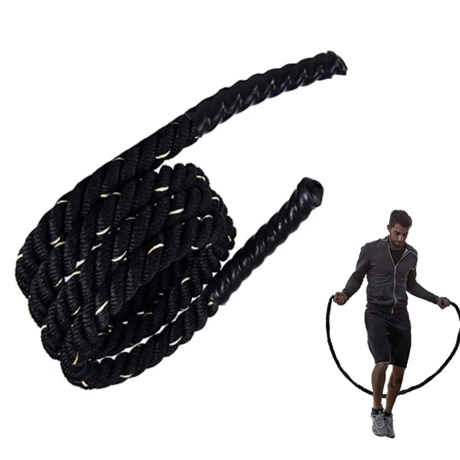 TIM-LI Cuerda para Saltar Duradera/Cuerdas para Saltar De Batalla Ponderadas, Entrenamientos De Cuerpo Entero para Equipos De Fitness para Piernas Traseras Y Glúteos - Entrenamiento De Fuerza