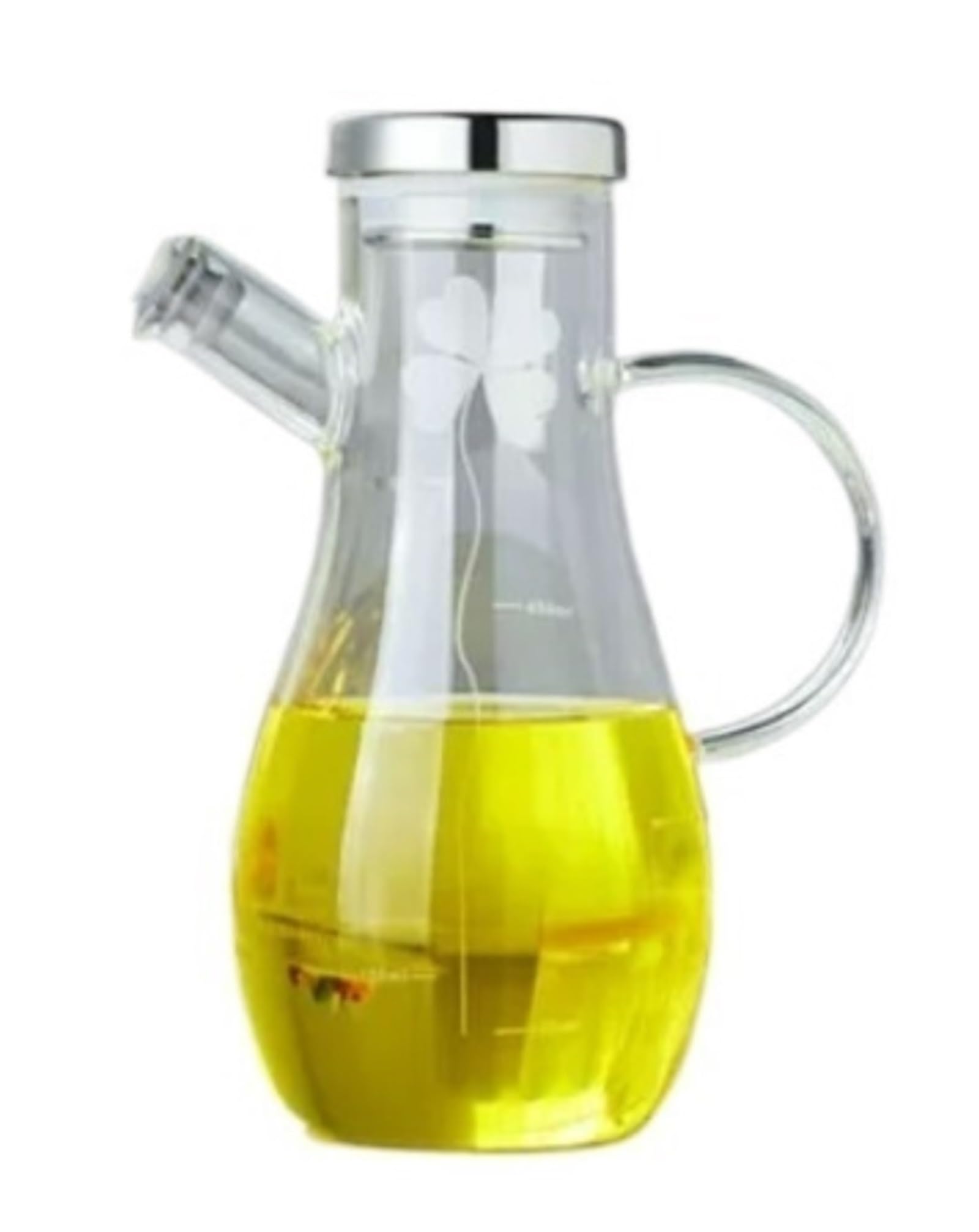 Distributore di Olio E Aceto, Dispenser di Olio E Aceto, Bottiglia di Vetro per Olio E Aceto con Beccucci Versatori, Contenitore per Salsa di Soia,550ML