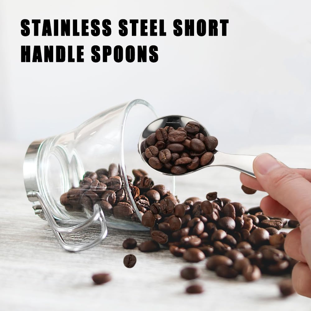 3 Cucchiai Caffè Acciaio Inox - Manico Corto, 9cm, Per Casa E Ristorante - Foto 3