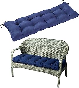 Indoor/Outdoor Bench Cushion,Swing Cushion,Garden Bench Cushion,Soft Thick and Comfy Swing Chair Replacement Seat Pads Cushion Pillow for Lounger Garden Furniture Patio Metal Wooden Bench (Navy)