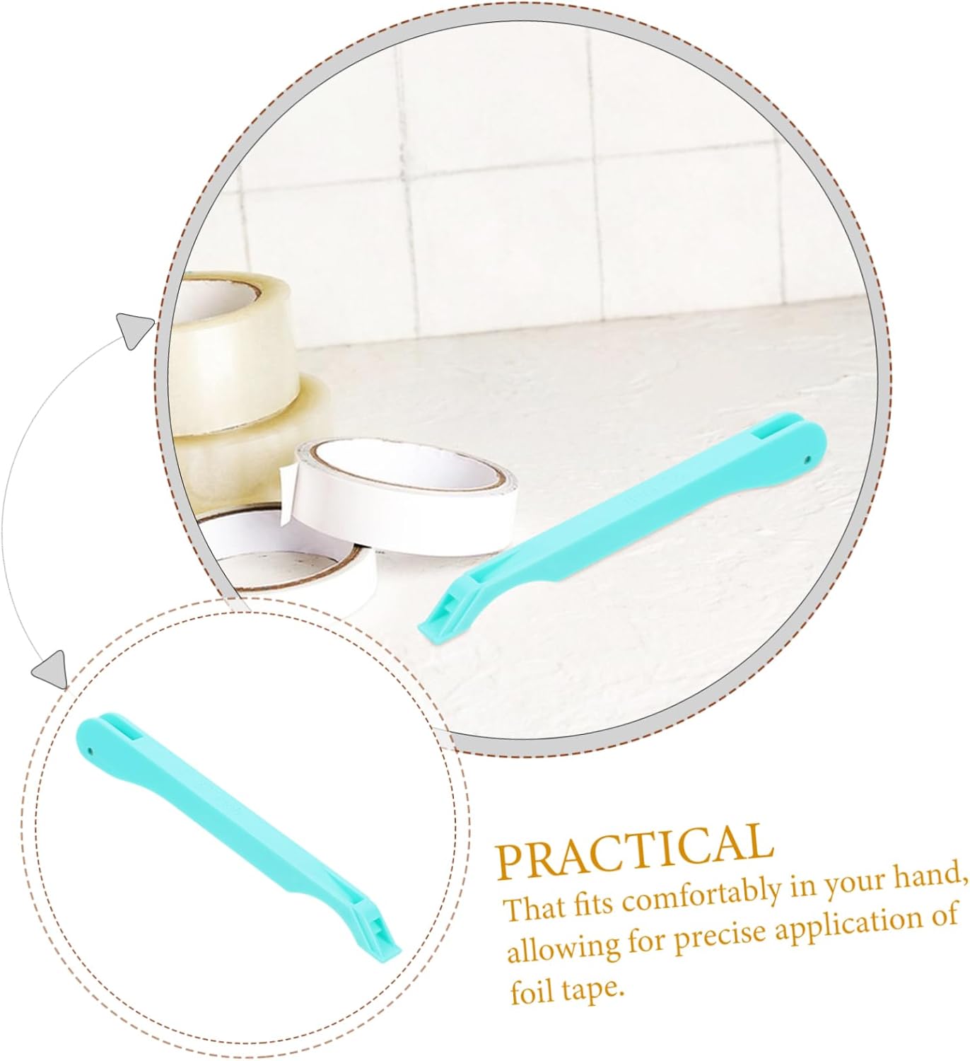 Manual Stained Glass Foiling Tool Ergonomic Copper Foil Applicator Adhesion for Glass Crafting Versatile Burnisher for Copper Foil Tape Use