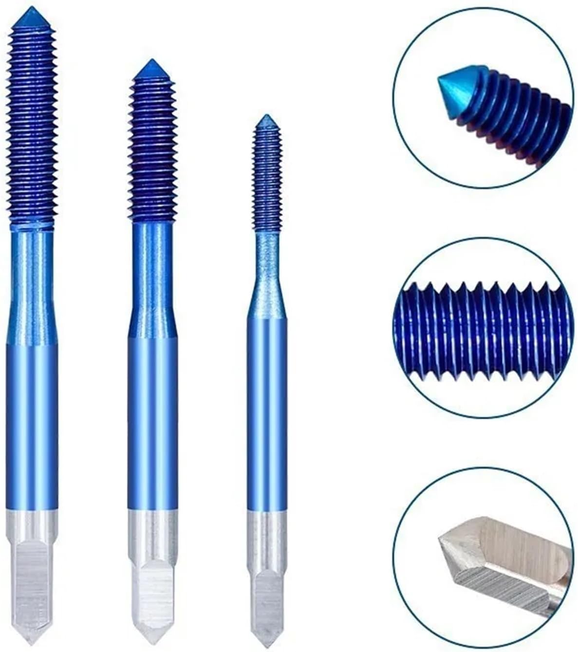 Fluteless Forming Machine Taps M2-M12 Nano Blue Coated Thread Tap HSS Metric Tap Drill Extrusion Taps
