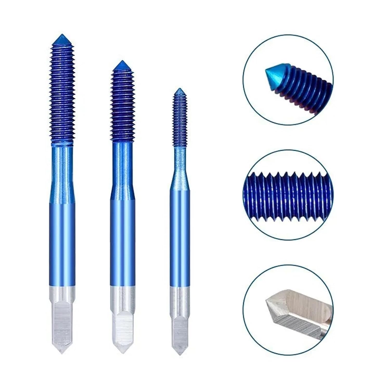 Fluteless Forming Machine Taps M2-M12 Nano Blue Coated Thread Tap HSS Metric Tap Drill Extrusion Taps