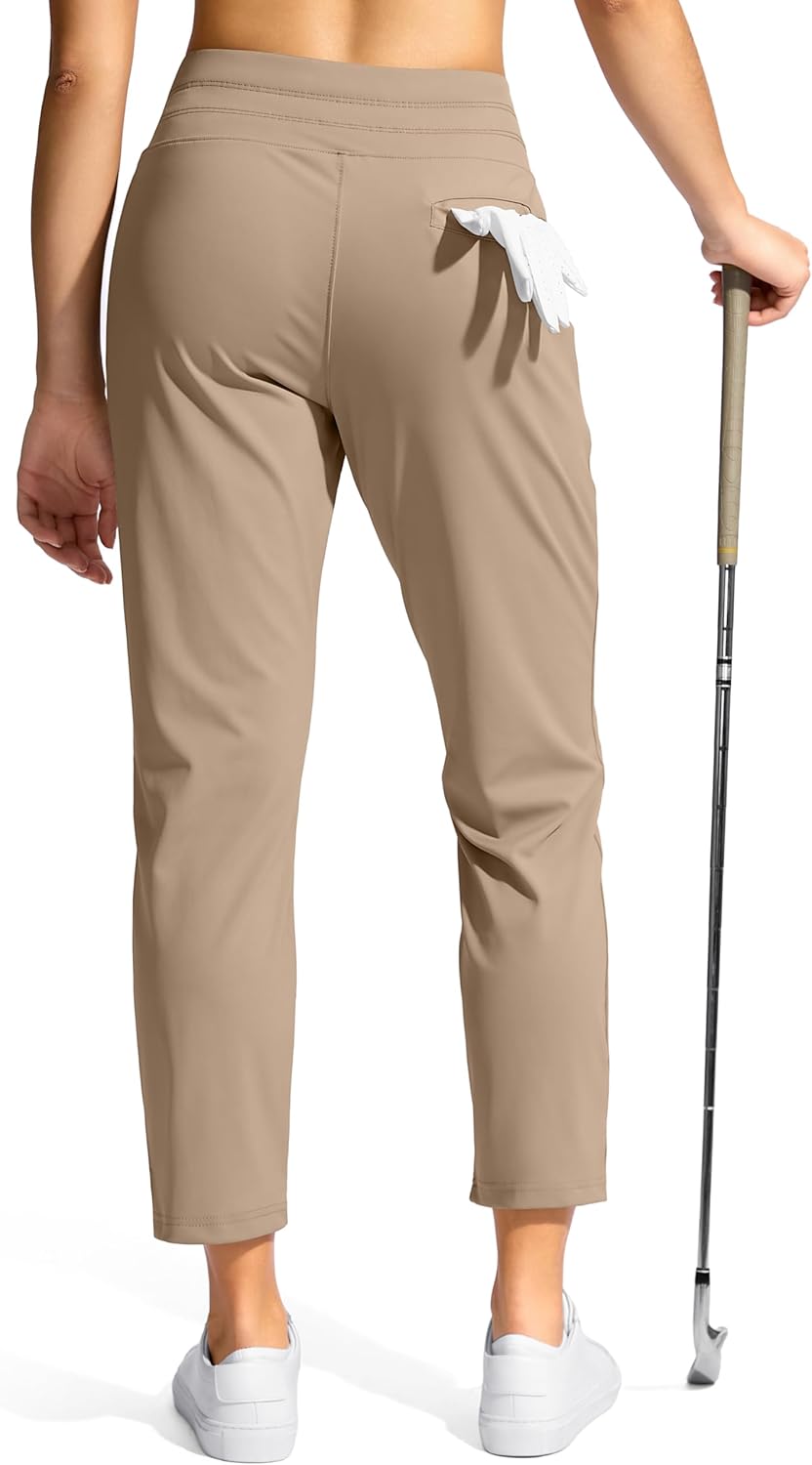 YYV Women's Pants with 3 Pockets High Waisted Golf Athletic Pants 7/8 Stretch Ankle Pants for Women Workout Travel Casual - Image 2