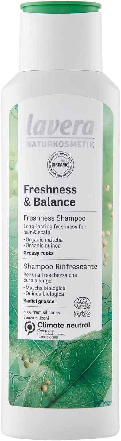 lavera Shampoo Freshness & Balance - Without Silicone - Lasting Freshness & a Well-Balanced Scalp - Vegan - Natural Cosmetics - 250 ml