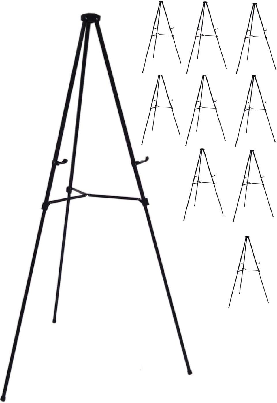 Lightweight Aluminum Telescoping Display Easel, 70 Inches, Black (10)