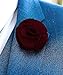 Vittorio Vico Rose Flower Lapel Pin for Men - Rose Pin, Brooch, Boutonniere for Men (Burgundy)