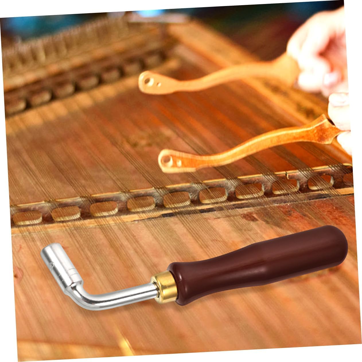 Vaguelly 2pcs Dulcimer Tuning Wrench Ergonomic Design for Easy String Adjustments Durable Tuning Keys for Chinese Yangqin Instruments Essential Musician Tool