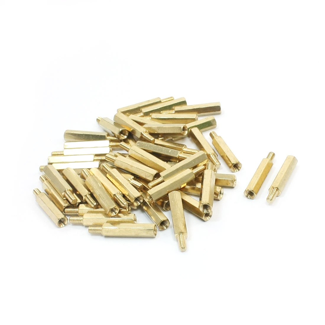 Aexit 50 (PCB board) Pcs M3 x 20mm x 26mm Male to Female Thread Gold Tone Brass Pillar PCB Hexagon (22ry590qf428) Standoff Spacer-image-40