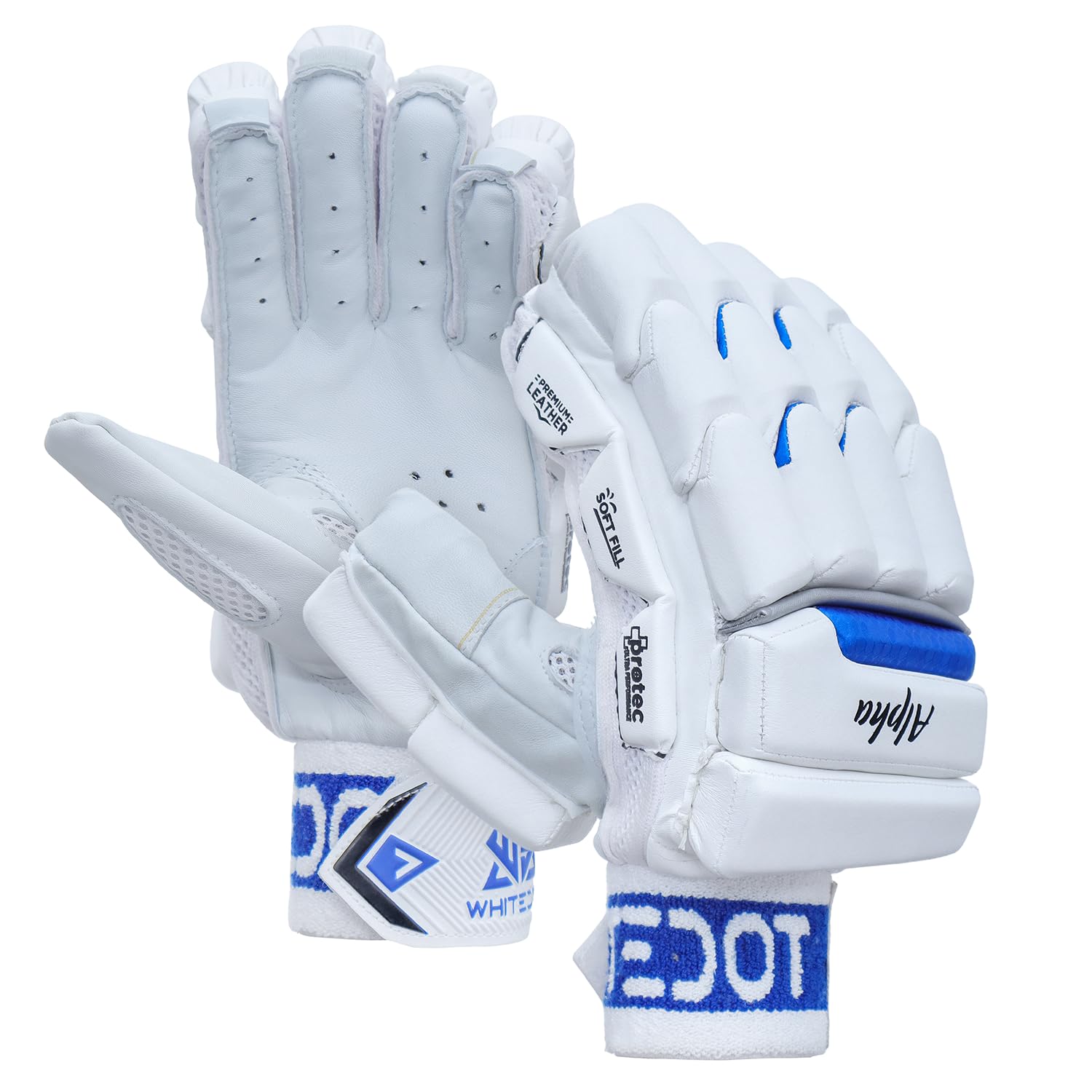 WHITEDOT SPORTS Leather Alpha Levlon Cricket Batting Gloves Idol For Youth/Medium, Right Hand, White-image-13