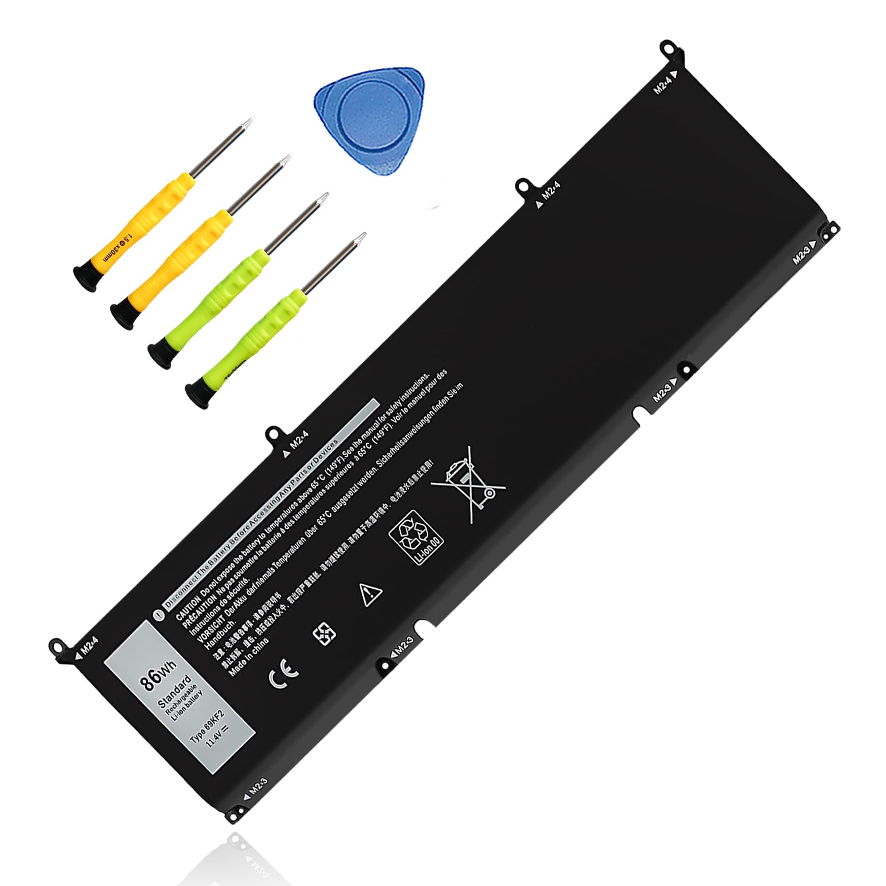 86Wh 69KF2 Replacement Laptop Battery for Dell Precision 5560 5560 5570 5550(2020) Mobile Workstation XPS 15 9500 9510 9520 G15 5510 5511 5520 P45E P45E001 P45E002 P87F P87F002 P87F003 P91F001 11.4V