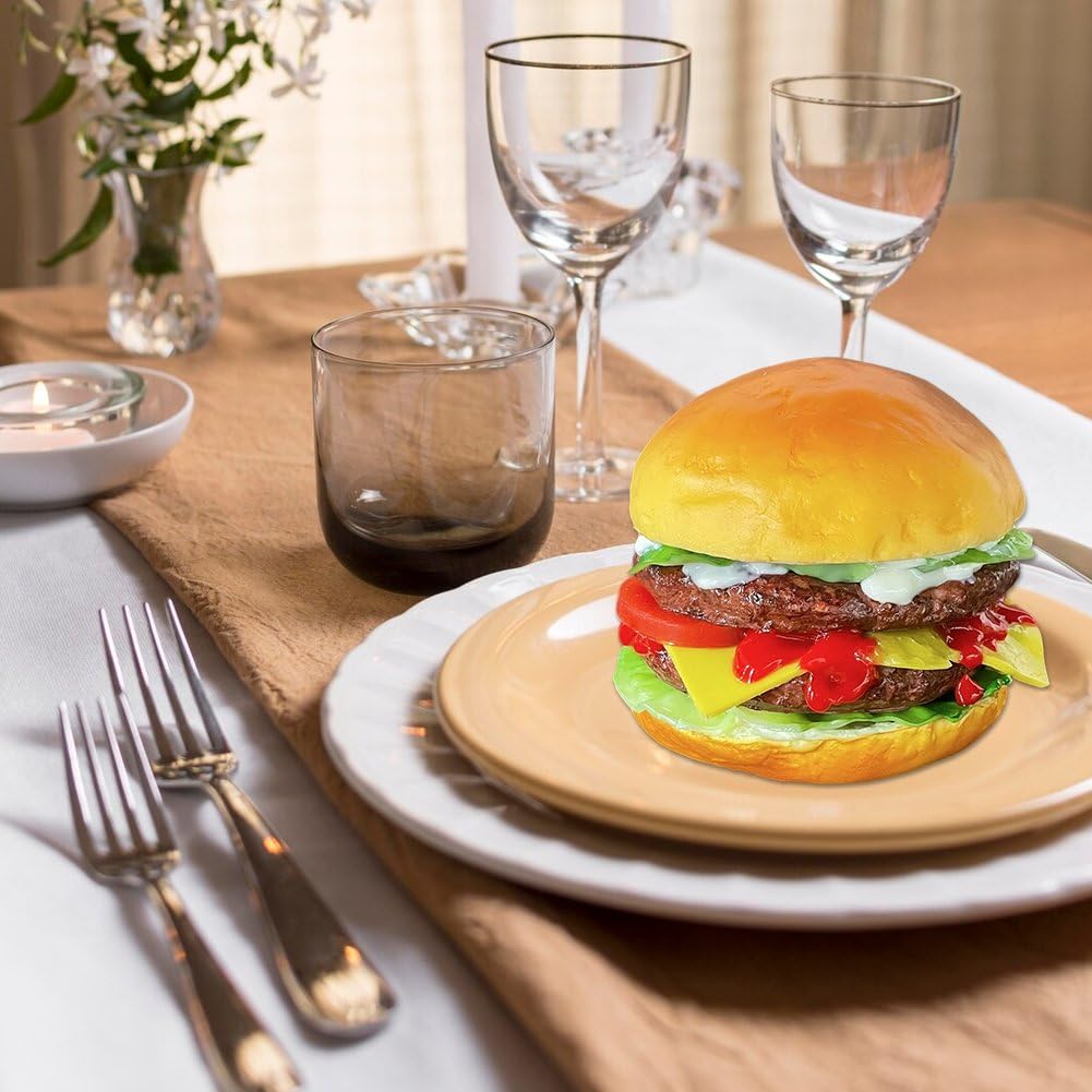 Modelo Falso Realista De Simulación De Hamburguesas para Escaparate De Restaurantes, Accesorios De Comida Falsa, Modelo De Pan para Fotografía
