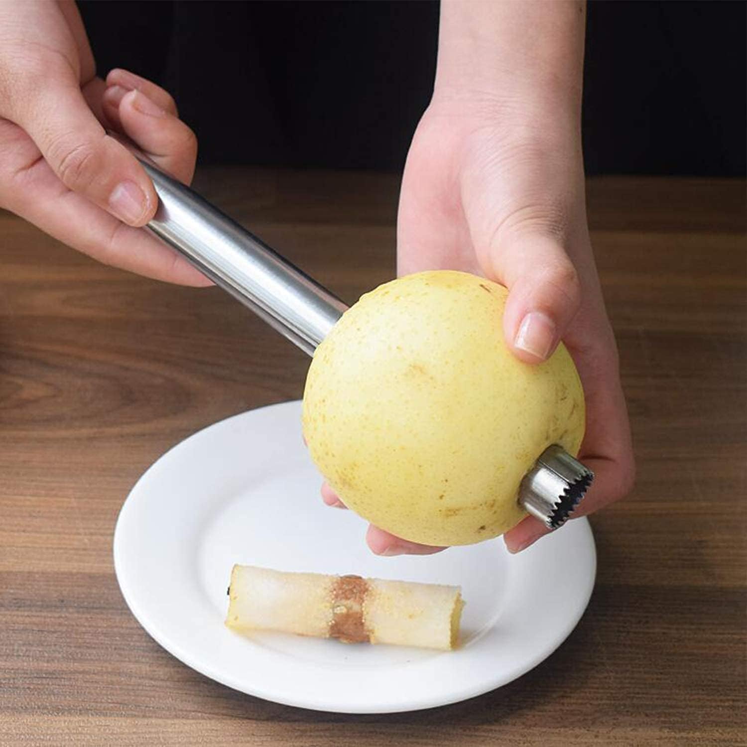Couteau à Découper les Fruits en Acier Inoxydable, Évident Pomme, 4 Pièces, Outil de Sculpture Créative