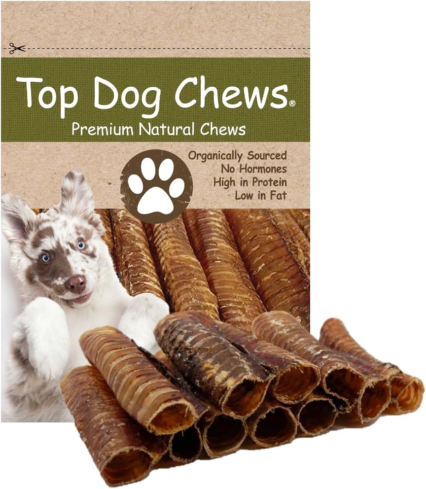 Top Dog Chews – 6” Beef Trachea Dog Chews 10 Pack, American, All Natural, Single Ingredient Dog Treat, Promotes Joint, Hip & Dental Health, High in Protein.