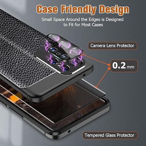 Miniatura 7 de Protector de pantalla de privacidad para Galaxy S23 Ultra + 2 unidades de película para lente de cámara dureza 9H compatible con fundas sin burbujas