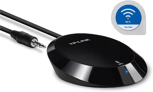 TP-Link Bluetooth Stereo Audio Music Receiver Adapter with NFC Technology for iPhones, iPads, Smartphones, Tablets, Laptop and any Bluetooth-enabled device, 3.5 mm or RCA Jacks - Black ( HA100)