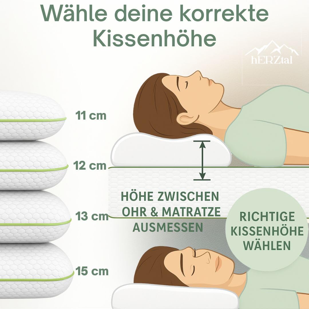 Kopfkissen 40x80 Nackenkissen Kopfkissen Orthopädisches Kissen Ergonomisches Kissen 80x40 Pillow Nackenschmerzen Memory Foam Kissen Pillows for Sleeping Ergonomisches Kissen (Höhe: 11 cm)