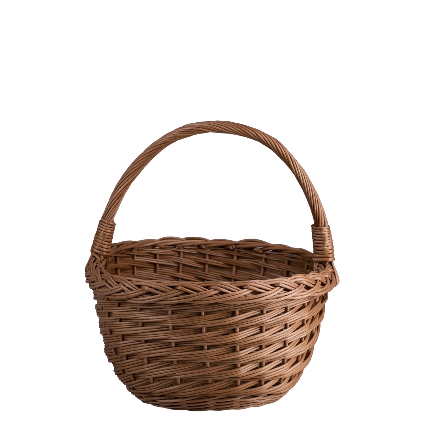 e-wicker24 Koszyk na zakupy z wikliny, kosz na prezent w naturalnym kolorze, kosz zakupowy