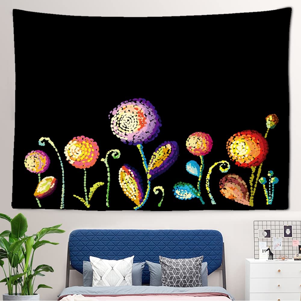 Arazzo botanico di fiori selvatici da appendere alla parete Grafico di riferimento dei fiori Arazzi Decorazioni per la casa colorate (W)230×(H)180CM