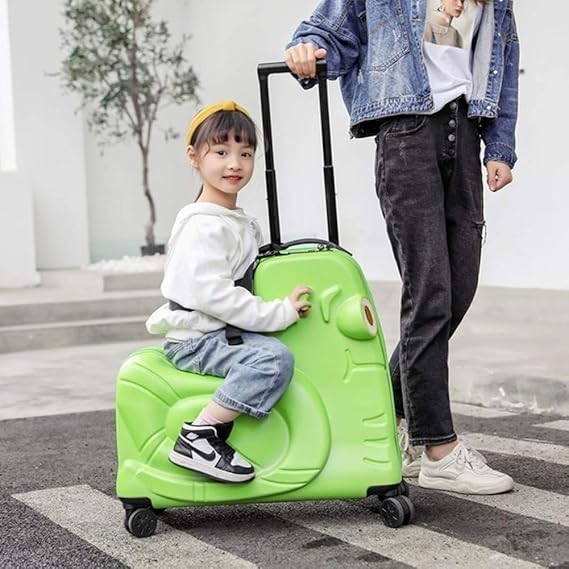 review HBIAO Children's Suitcases, Fashion Ride-On Travel Suitcase, Kids Luggage Set, Student Trolley Boarding Suitcase Perfect School Learning Gift