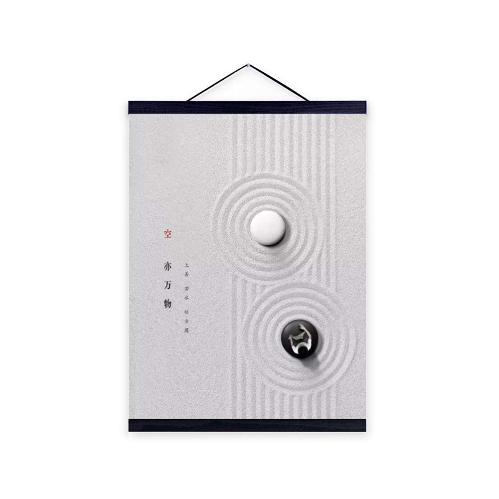 YCDC Magnetic Wooden Photo Picture Frame Lanyard Wall Poster Scroll Artwork Hanger,Ramin Wood, Teak Wood, MDF Wood, for Modern Room Decor 50cm/20" Black EQG2790417