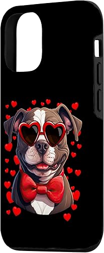 Miniatura 8 de iPhone 15 Pro Max American Bully Heart Gafas de sol Pajarita Estuche para el Día de San Valentín