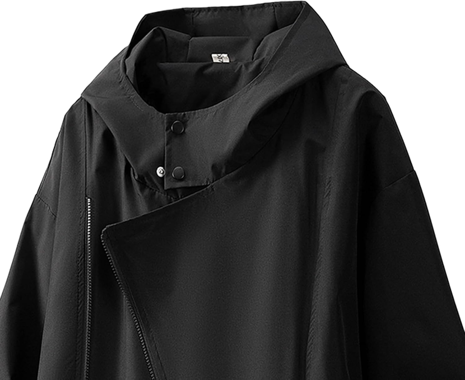 GURUNVANI Mens Solid Color Zip Up Hooded Jacket Unisex Oversized Sports Windbreaker Coat