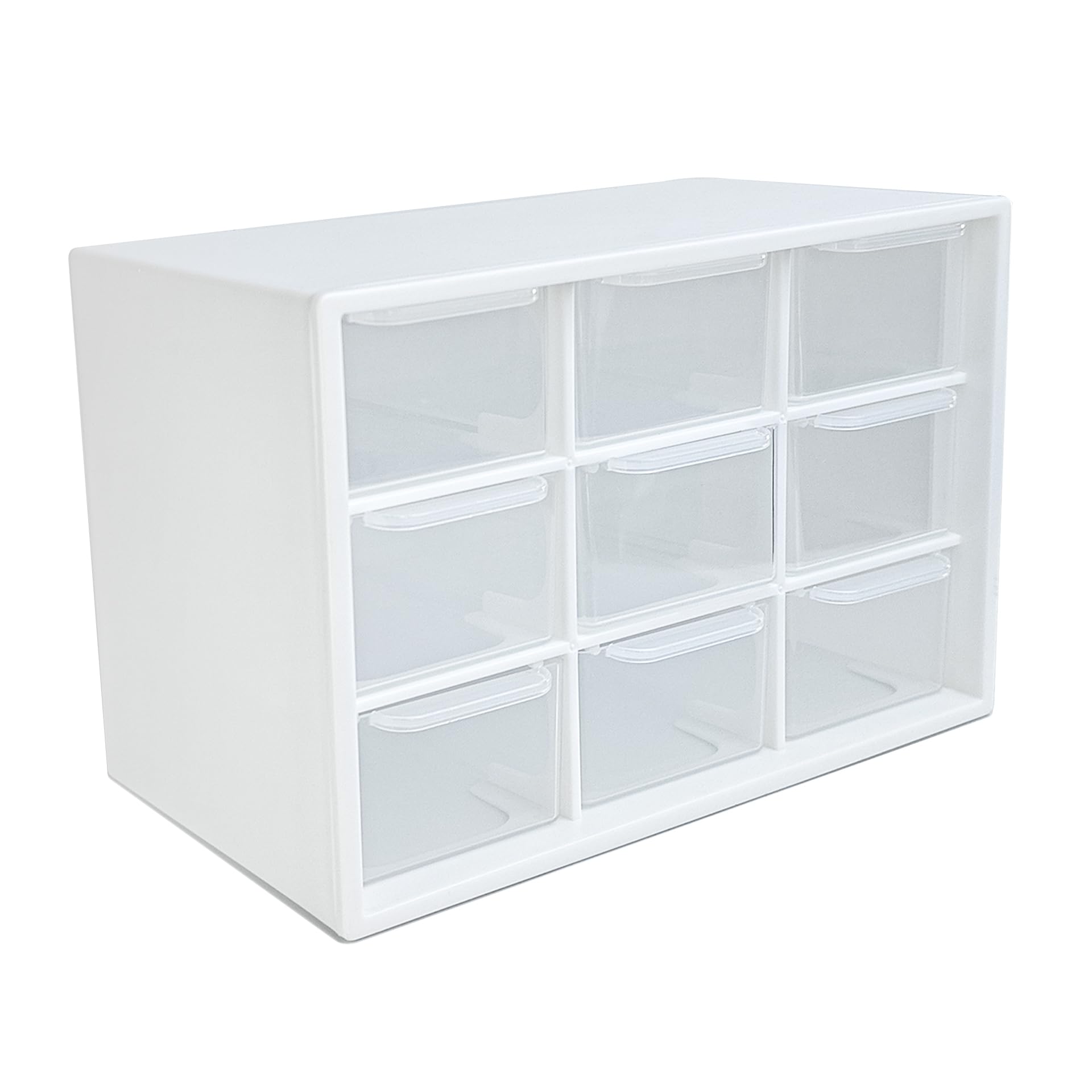 NEWOMEVA 9 Drawer Plastic Organizer Box, Jewelry & Bead Containers, Teacher & Tackle Box Organizer for Small Hardware, Sewing Supplies, Fishing Tackle & Miniature Collectibles