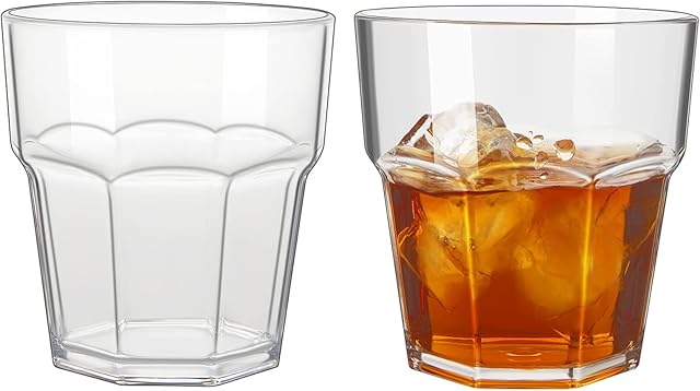 MICHLEY Tumbler Glasses 255 ml/9 oz 100% Tritan-Plastic BPA-Free and Dishwasher Safe Drinking Glasses Set of 2