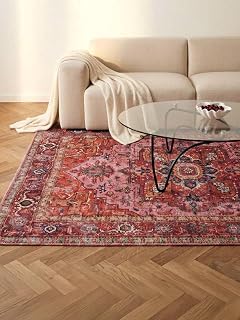 RugVista Georgia Oriental, Teppich, Moderne Teppiche, 240 x 340 cm, Rechteckig, Mittlerer Stapel, Maschinenwäsche, Oeko_tex_100, Rot/Rosa